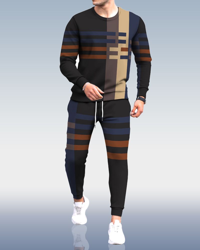 Men's Casual Personality Print Suit 005